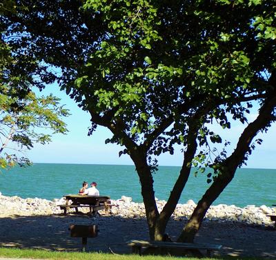 benches looking over the water