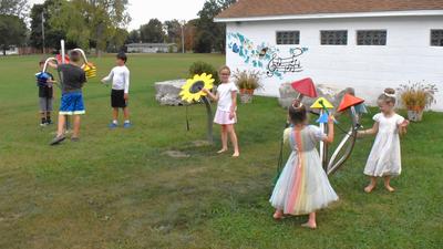 Outdoor musical instruments at the sensory garden