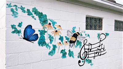 Mural at the sensory garden